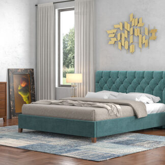 Κρεβάτι υφασμάτινο πετρόλ  No64