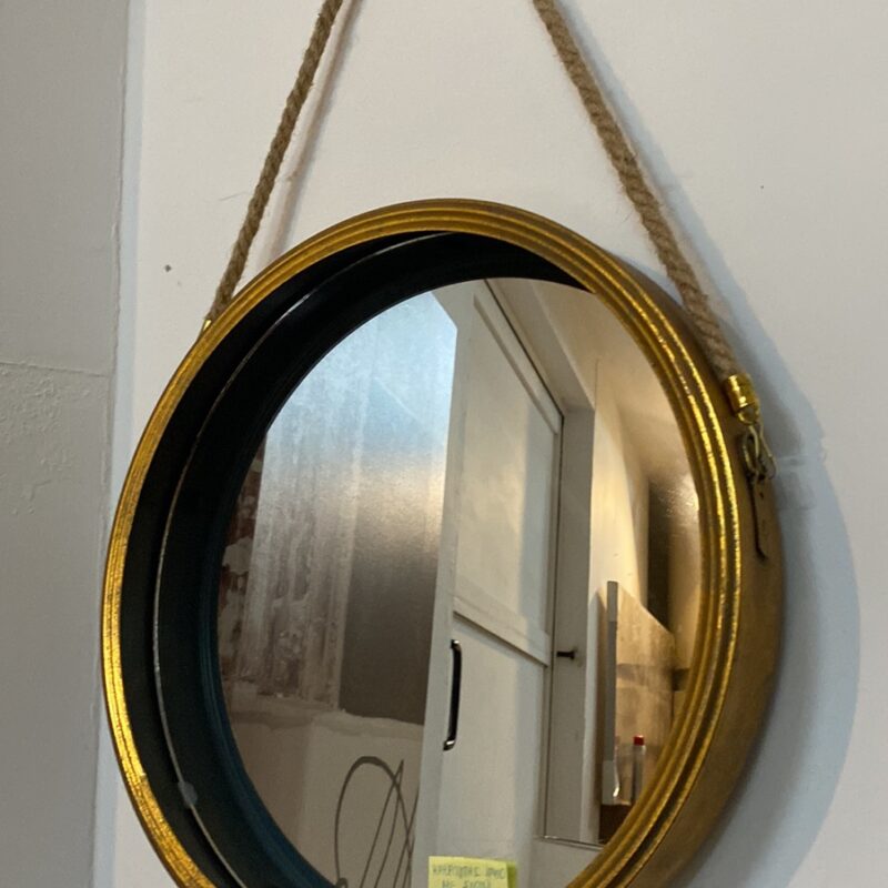 Καθρέφτης gold με σχοινί