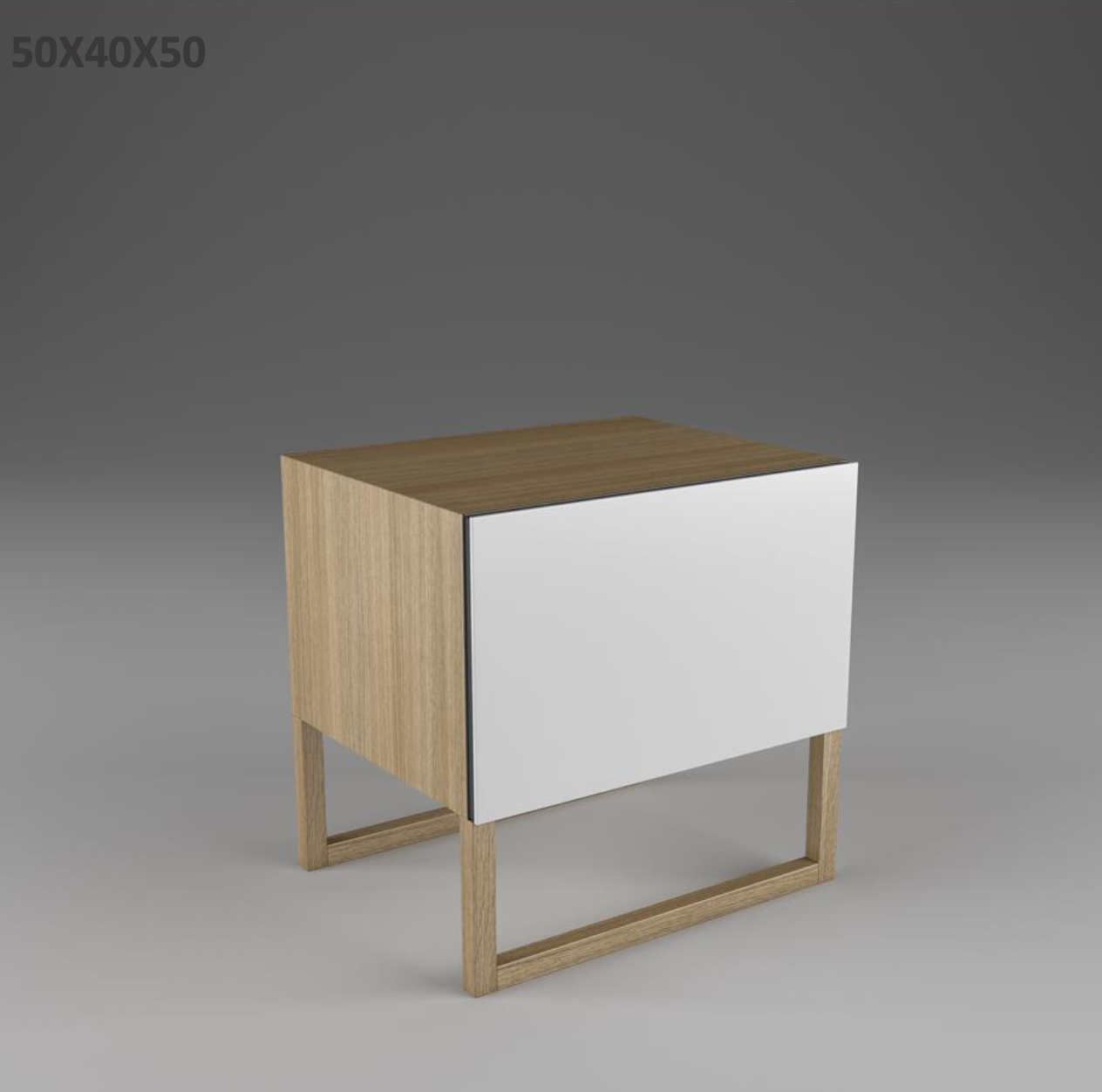Κομοδίνο mdf δρύς μασιφ βάση 5029