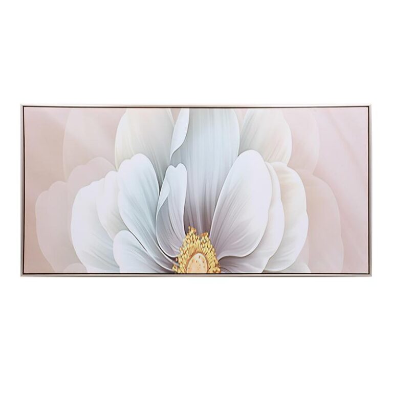 ΚΑΔΡΟ”Flowers” ΛΕΥΚΟ-ΜΠΕΖ ΧΡΩΜΑ 60x3x120εκ