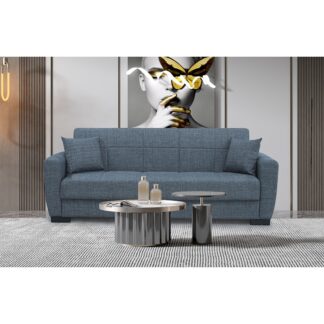 ANIMA GREY ΥΦΑΣΜΑ 3ΘΕΣΙΟΣ ΚΑΝΑΠΕΣ/ΚΡΕΒΑΤΙ ΜΕ ΑΠΟΘ.ΧΩΡΟ 210X80εκ.