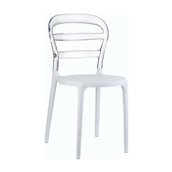 BIBI WHITE/CLEAR TRANSP. ΚΑΡΕΚΛΑ 42X50X85εκ.
