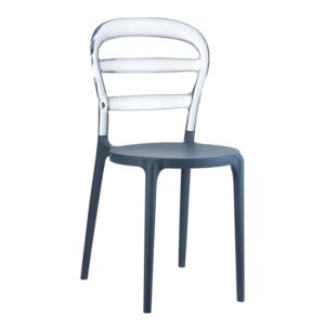 BIBI DARK GREY/CLEAR TRANSP.(Σ4)ΚΑΡΕΚΛΑ 42X50X85εκ.