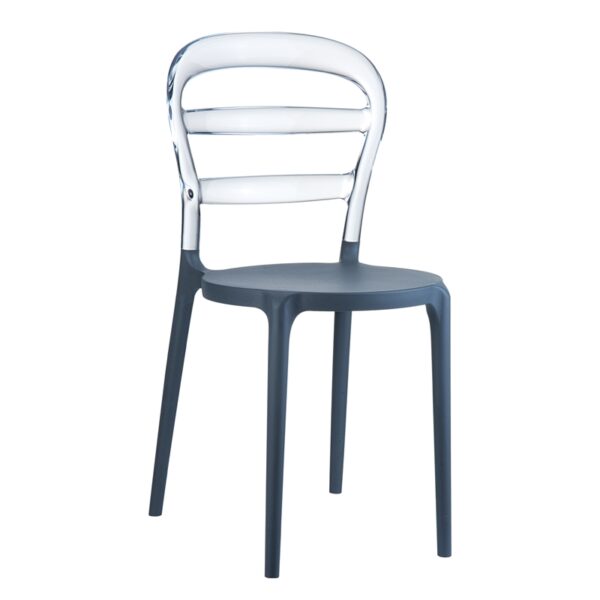 BIBI DARK GREY/CLEAR TRANSP.(Σ4)ΚΑΡΕΚΛΑ 42X50X85εκ.