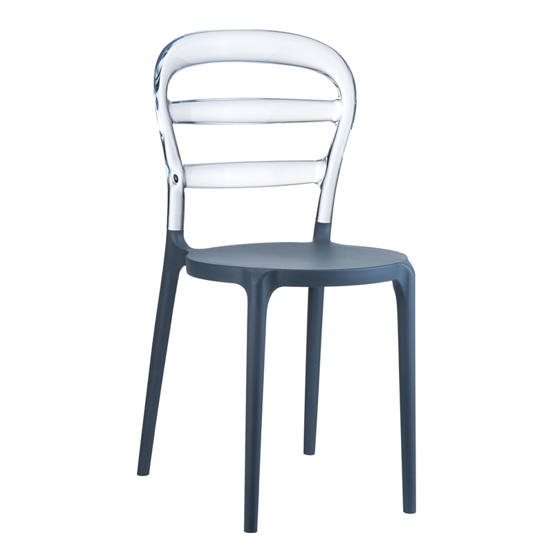 BIBI DARK GREY/CLEAR TRANSP.(Σ4)ΚΑΡΕΚΛΑ 42X50X85εκ.