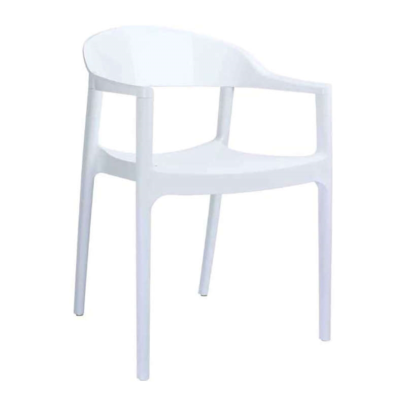 CARMEN WHITE/GLOSSY WHITE(Σ4)ΠΟΛΥΘΡΟΝΑ 49X53X79εκ.
