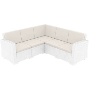 MONACO WHITE ΓΩΝΙΑ ΜΕ ΜΑΞΙΛΑΡΙ ΠΟΛ/ΝΙΟΥ 207X207X79εκ.