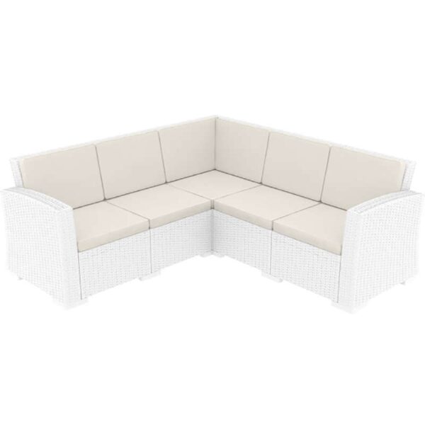 MONACO WHITE ΓΩΝΙΑ ΜΕ ΜΑΞΙΛΑΡΙ ΠΟΛ/ΝΙΟΥ 207X207X79εκ.