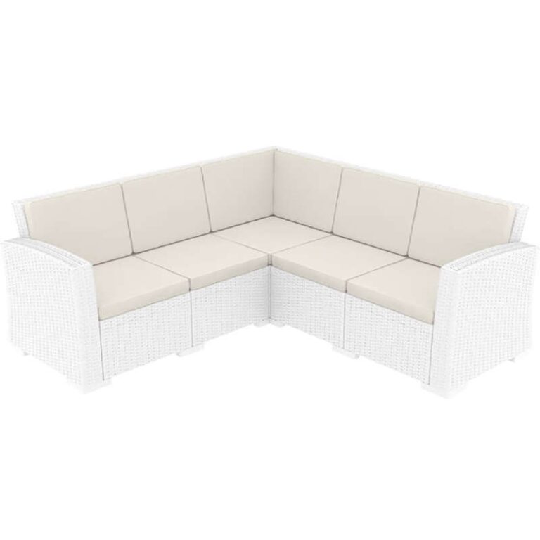 MONACO WHITE ΓΩΝΙΑ ΜΕ ΜΑΞΙΛΑΡΙ ΠΟΛ/ΝΙΟΥ 207X207X79εκ.