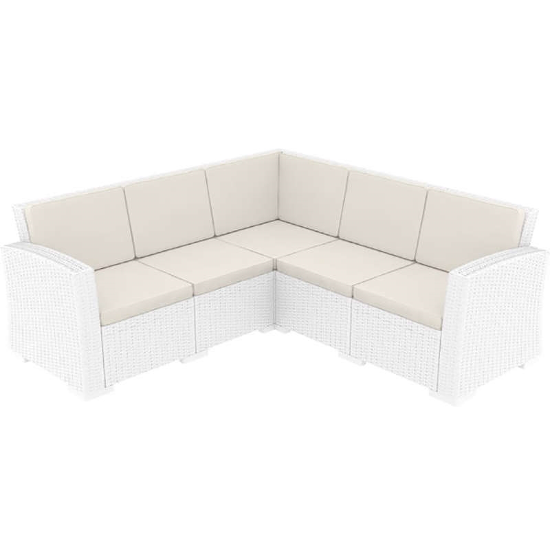 MONACO WHITE ΓΩΝΙΑ ΜΕ ΜΑΞΙΛΑΡΙ ΠΟΛ/ΝΙΟΥ 207X207X79εκ.