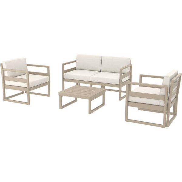 MYKONOS SET 2ΘΕΣ.TAUPE/ΜΑΞ. BEIGE(2ΘΕΣ.+2ΠΟΛ.+ΤΡΑΠ 65εκ.)