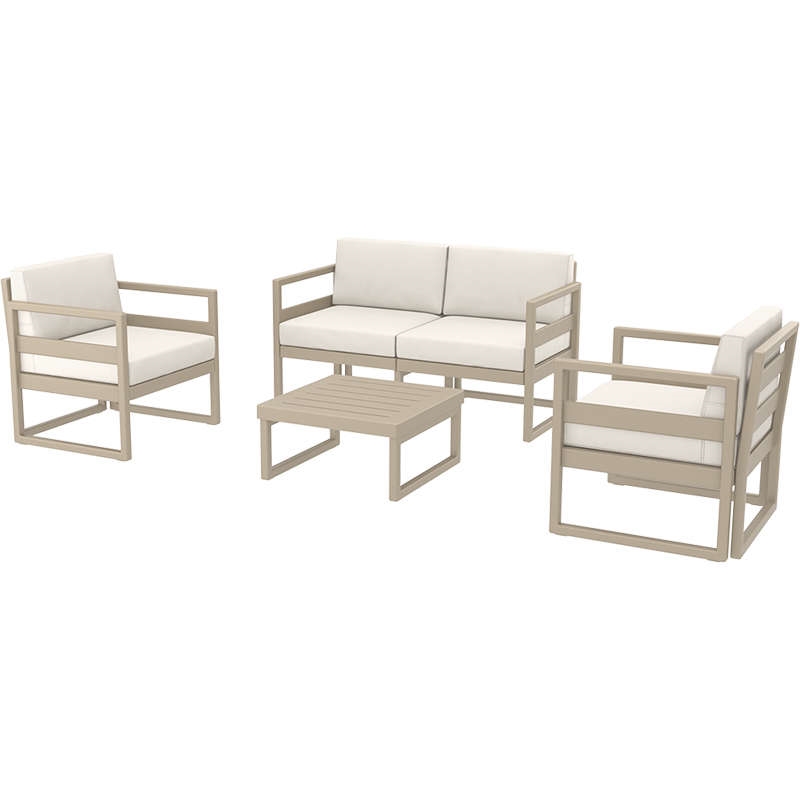 MYKONOS SET 2ΘΕΣ.TAUPE/ΜΑΞ. BEIGE(2ΘΕΣ.+2ΠΟΛ.+ΤΡΑΠ 65εκ.)