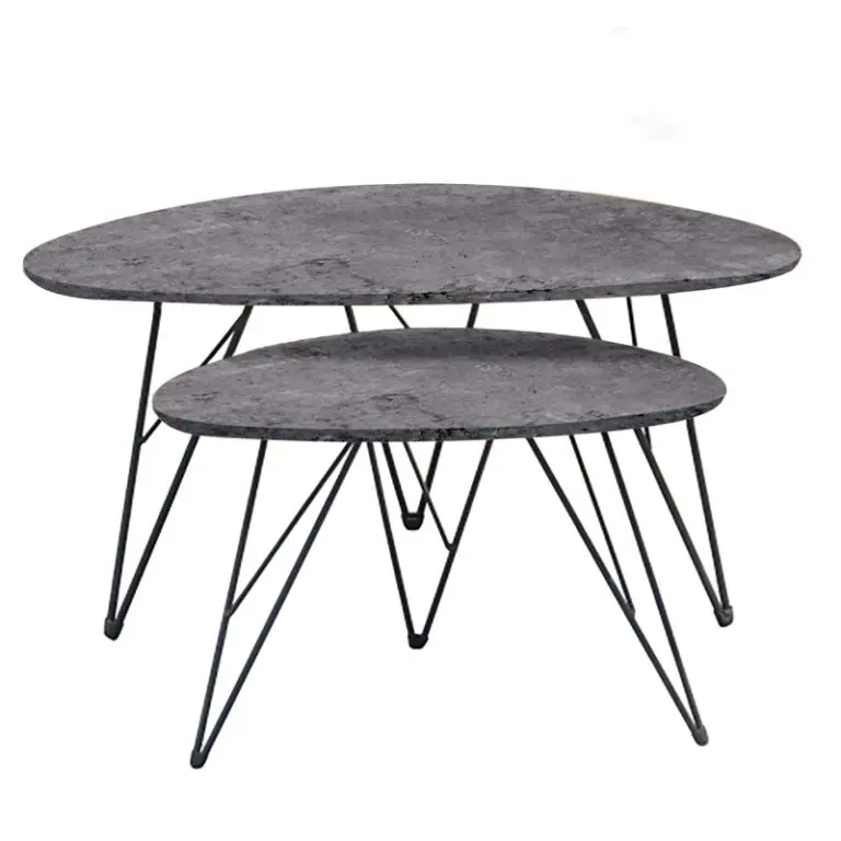 NANCY CONCRETE MDF ΣΕΤ 2 ΤΡΑΠΕΖΑΚΙΑ 90X60X45-60X40X39εκ.