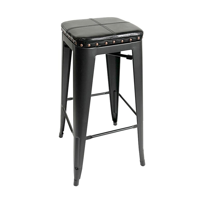 TEXAS ΣΚΑΜΠΟ 76εκ. Χ.ΠΛΑΤΗ ΜΑΥΡΟ ΜΑΤ/ΜΑΥΡΗ ΔΕΡΜΑΤΙΝΗ 42Χ42Χ76εκ.