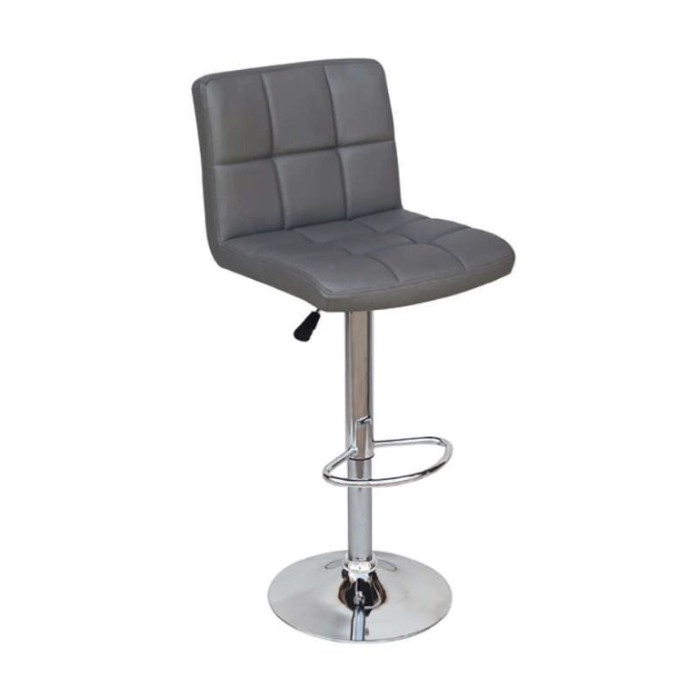 Σκαμπό Μπάρ 2τμχ Bar40 Grey Pu 43x52x113εκ.