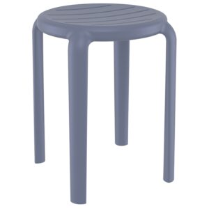 TOM 45εκ. ΣΚΑΜΠΟ DARK GREY ΠΟΛ/ΝΙΟΥ 34X34X45εκ.