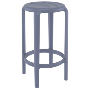 TOM 65εκ. ΣΚΑΜΠΟ DARK GREY ΠΟΛ/ΝΙΟΥ 36X36X65εκ.