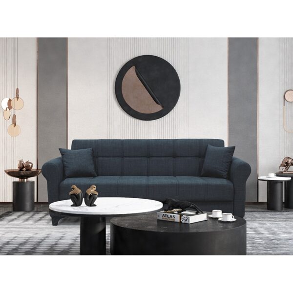 AZUR DARK GREY ΥΦΑΣΜΑ 3ΘΕΣΙΟΣ ΚΑΝΑΠΕΣ/ΚΡΕΒΑΤΙ ΜΕ ΑΠΟΘ.ΧΩΡΟ 210X80X75εκ.
