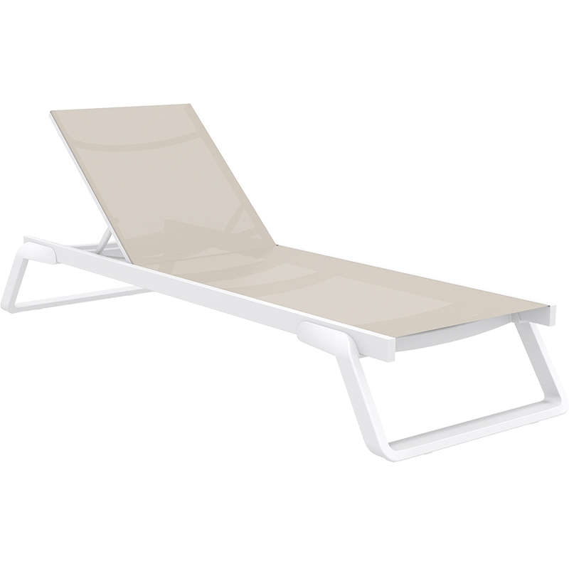 TROPIC ΞΑΠΛΩΣΤΡΑ WHITE/TAUPE ΑΛΟΥΜ-ΠΟΛ/ΝΙΟΥ 210X72X31εκ.