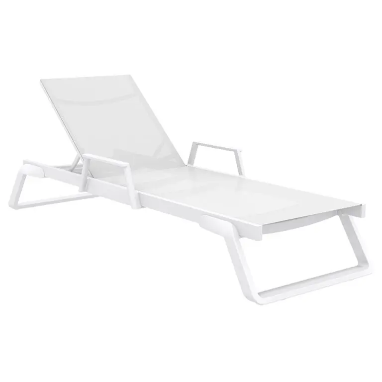 TROPIC ΞΑΠΛΩΣΤΡΑ ΜΕ ΜΠΡΑΤΣΑ WHITE/WHITE ΑΛΟΥΜ-ΠΟΛ/ΝΙΟΥ 210X72X31εκ.