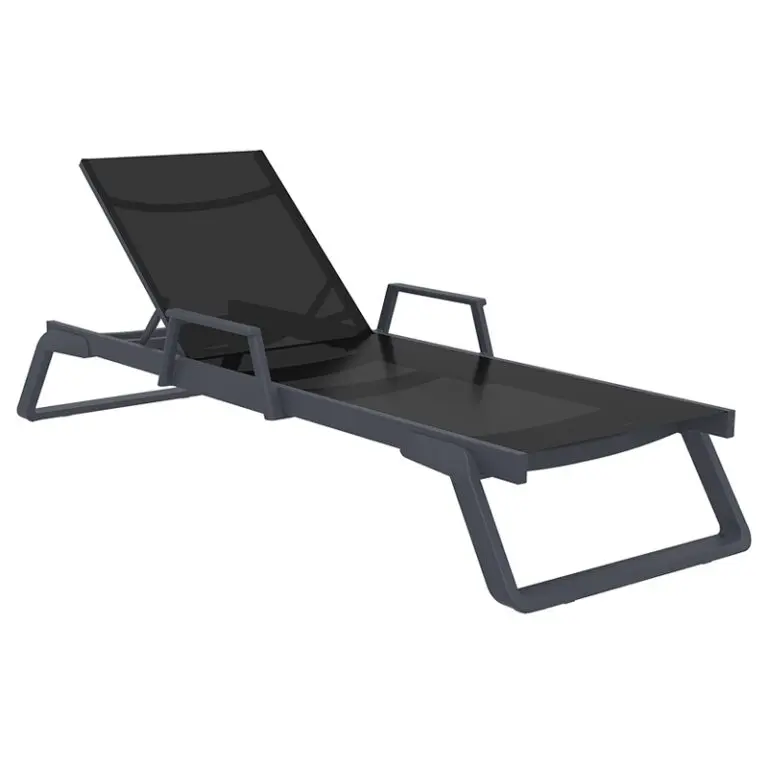 TROPIC ΞΑΠΛΩΣΤΡΑ ΜΕ ΜΠΡΑΤΣΑ DARK GREY/BLACK ΑΛΟΥΜ-ΠΟΛ/ΝΙΟΥ 210X72X31εκ.