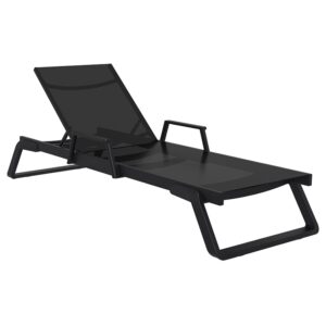 TROPIC ΞΑΠΛΩΣΤΡΑ ΜΕ ΜΠΡΑΤΣΑ BLACK/BLACK ΑΛΟΥΜ-ΠΟΛ/ΝΙΟΥ 210X72X31εκ.