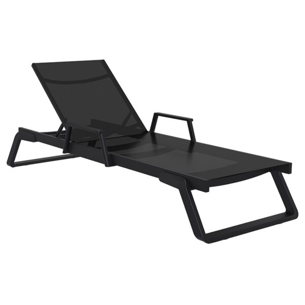 TROPIC ΞΑΠΛΩΣΤΡΑ ΜΕ ΜΠΡΑΤΣΑ BLACK/BLACK ΑΛΟΥΜ-ΠΟΛ/ΝΙΟΥ 210X72X31εκ.