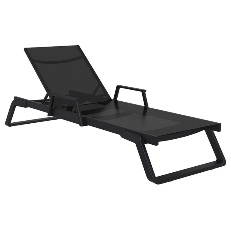 TROPIC ΞΑΠΛΩΣΤΡΑ ΜΕ ΜΠΡΑΤΣΑ BLACK/BLACK ΑΛΟΥΜ-ΠΟΛ/ΝΙΟΥ 210X72X31εκ.