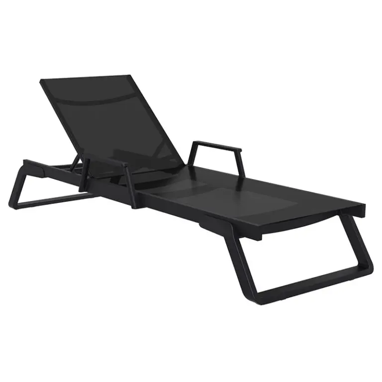 TROPIC ΞΑΠΛΩΣΤΡΑ ΜΕ ΜΠΡΑΤΣΑ BLACK/BLACK ΑΛΟΥΜ-ΠΟΛ/ΝΙΟΥ 210X72X31εκ.