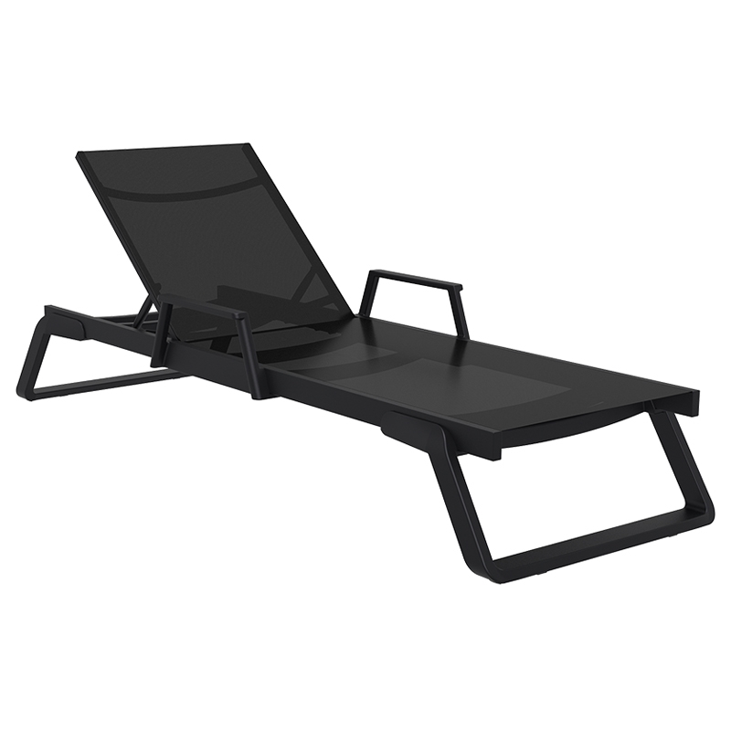 TROPIC ΞΑΠΛΩΣΤΡΑ ΜΕ ΜΠΡΑΤΣΑ BLACK/BLACK ΑΛΟΥΜ-ΠΟΛ/ΝΙΟΥ 210X72X31εκ.
