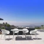 MAX ΤΡΑΠΕΖΙ 140X80Χ74εκ. WHITE LAMINATE 12mm – εικόνα 4