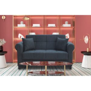 AZUR DARK GREY ΥΦΑΣΜΑ 2ΘΕΣΙΟΣ ΚΑΝΑΠΕΣ/ΚΡΕΒΑΤΙ ΜΕ ΑΠΟΘ.ΧΩΡΟ 150Χ80Χ75εκ.