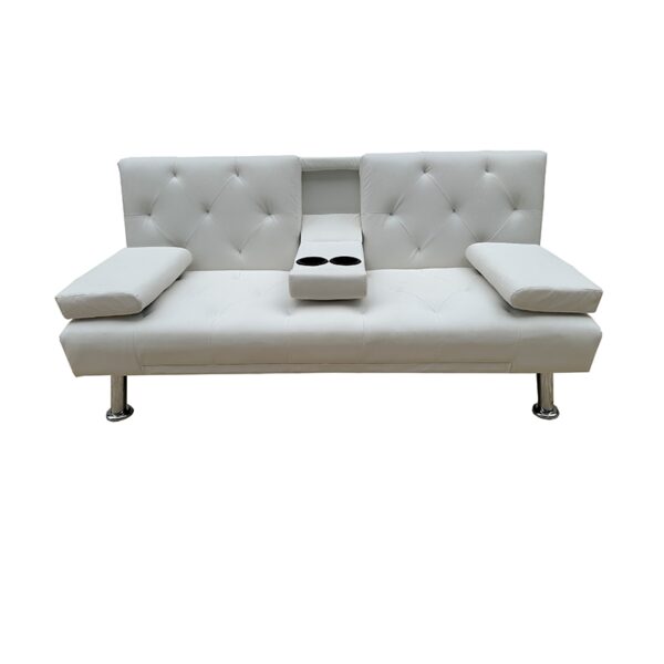 REST WHITE PU ΚΑΝΑΠΕΣ-ΚΡΕΒΑΤΙ 168X88X79εκ.