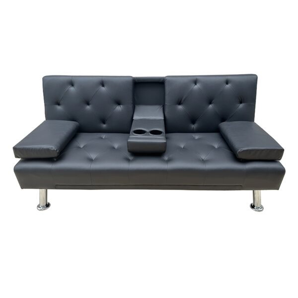 REST BLACK PU ΚΑΝΑΠΕΣ-ΚΡΕΒΑΤΙ 168X88X79εκ.