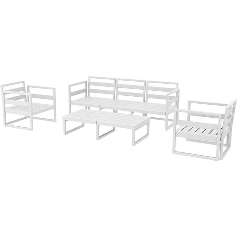 MYKONOS SET 3ΘΕΣ.WHITE ΧΩΡΙΣ ΜΑΞ.(3ΘΕΣ.+2ΠΟΛ.+ΤΡΑΠ 130εκ.)