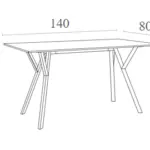 MAX ΤΡΑΠΕΖΙ 140X80Χ74εκ. WHITE LAMINATE 12mm – εικόνα 5