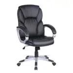 A9110 ΜΑΥΡO PU ΠΟΛΥΘΡΟΝΑ ΓΡΑΦΕΙΟΥ 65.5X69X46-108/56-118εκ.