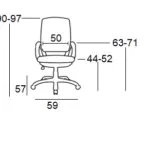 A1180Β ΜΑΥΡΟ/ΜΑΥΡΟ MESH ΠΟΛ/ΝΑ ΓΡΑΦΕΙΟΥ 59Χ57Χ44-90/52-97εκ. – εικόνα 5
