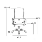 A9110 ΜΑΥΡO PU ΠΟΛΥΘΡΟΝΑ ΓΡΑΦΕΙΟΥ 65.5X69X46-108/56-118εκ. – εικόνα 2