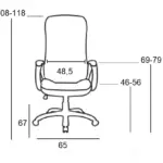 A9150 ΜΑΥΡΗ ΠΟΛΥΘΡΟΝΑ ΓΡΑΦΕΙΟΥ 65X67X46-108/56-118εκ. – εικόνα 2