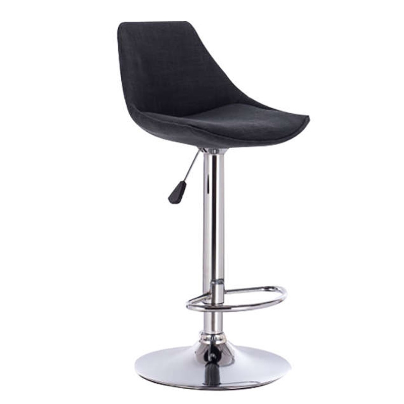 Σκαμπό Μπάρ 2τμχ Bar88 Black/Grey Ύφασμα 38x46x105εκ.