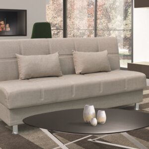 FELINA LIGHT BROWN ΥΦΑΣΜΑ 3ΘΕΣΙΟΣ ΚΑΝΑΠΕΣ/ΚΡΕΒΑΤΙ ΜΕ ΑΠΟΘ.ΧΩΡΟ 182X90X80εκ.