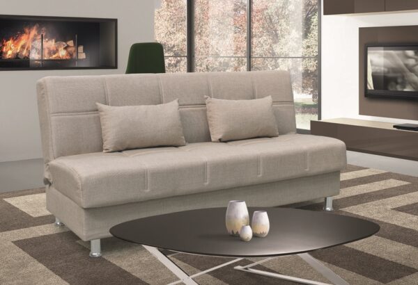 FELINA LIGHT BROWN ΥΦΑΣΜΑ 3ΘΕΣΙΟΣ ΚΑΝΑΠΕΣ/ΚΡΕΒΑΤΙ ΜΕ ΑΠΟΘ.ΧΩΡΟ 182X90X80εκ.