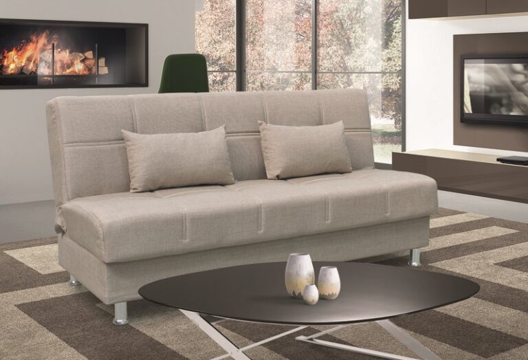 FELINA LIGHT BROWN ΥΦΑΣΜΑ 3ΘΕΣΙΟΣ ΚΑΝΑΠΕΣ/ΚΡΕΒΑΤΙ ΜΕ ΑΠΟΘ.ΧΩΡΟ 182X90X80εκ.