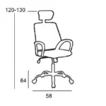 A8982 ΜΑΥΡO MESH ΠΟΛΥΘΡΟΝΑ ΓΡΑΦΕΙΟΥ 58X64X120/130εκ. – εικόνα 5