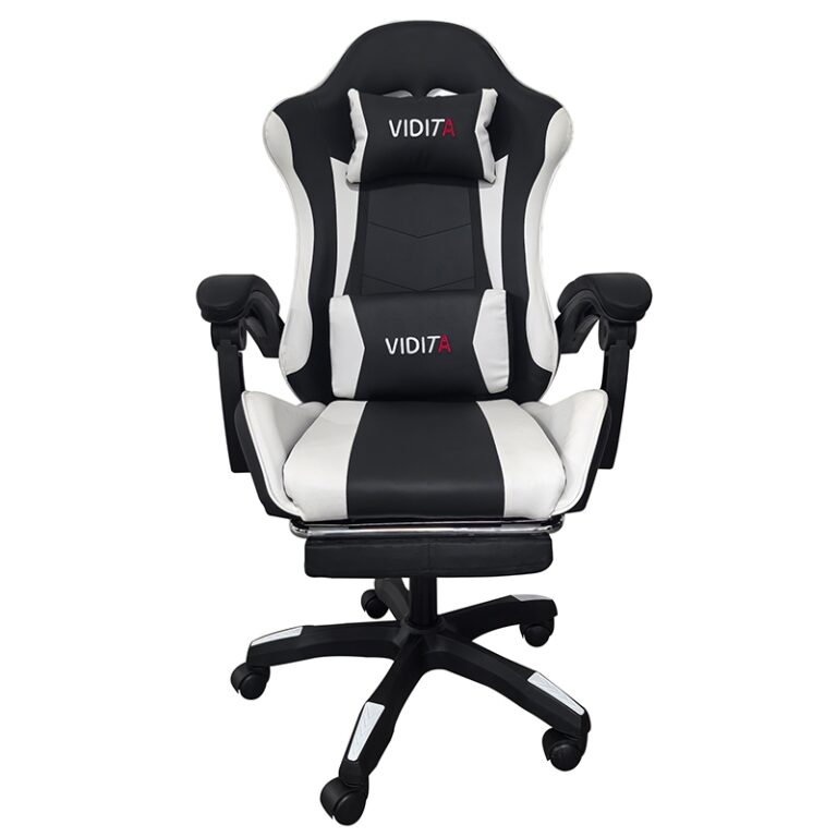 A6060 ΜΑΥΡΟ/ΛΕΥΚΟ ΠΟΛΥΘΡΟΝΑ GAMING/ΜΕ ΥΠΟΠΟΔΙΟ 64X62X113-121εκ.