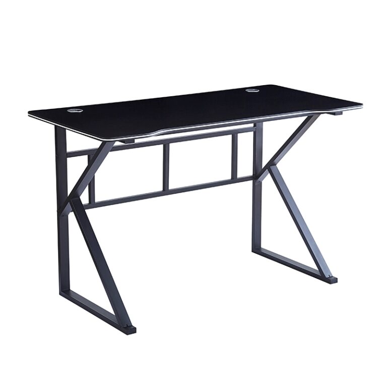 ΓΡΑΦΕΙΟ 120X60X75εκ.ΜΑΥΡΟ MDF/ΜΑΥΡΟ ΜΕΤΑΛΛΙΚΟ