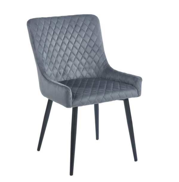 VANESA GREY VELVET ΥΦΑΣΜΑ ΚΑΡΕΚΛΑ ΜΕΤΑΛΛΙΚΗ 46X62X86εκ.