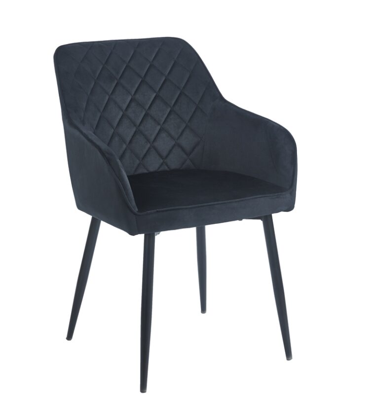 SIENA BLACK VELVET ΥΦΑΣΜΑ ΠΟΛΥΘΡΟΝΑ ΜΕΤΑΛΛΙΚΗ 54X58X82εκ.