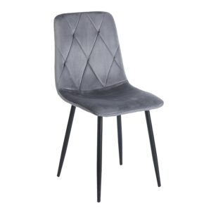 EVA GREY VELVET ΥΦΑΣΜΑ ΚΑΡΕΚΛΑ ΜΕΤΑΛΛΙΚΗ 43X55X90εκ.